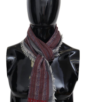 Missoni Elegant Wool Striped Logo Scarf Missoni 