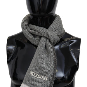 Missoni Plush Zigzag Cashmere Scarf in Gray