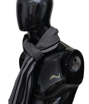 Missoni Gray Stripes Pattern 100% Wool Unisex Neck Wrap Scarf