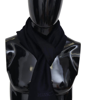 Missoni Elegant Unisex Wool Scarf with Embroidered Logo Missoni 