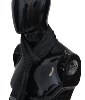 Missoni Elegant Black Wool Fringed Scarf Missoni 