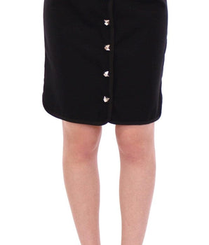 Corrado De Biase Elegant Black Wool-Cotton Blend Skirt Corrado De Biase 
