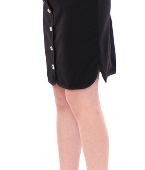 Corrado De Biase Elegant Black Wool-Cotton Blend Skirt Corrado De Biase 