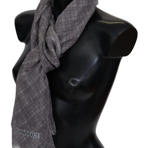 Missoni Elegant Wool Silk Blend Plaid Scarf