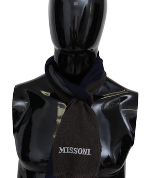 Missoni Elegant Multicolor Wool Scarf with Signature Embroidery Missoni 
