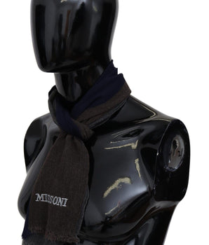 Missoni Elegant Multicolor Wool Scarf with Signature Embroidery Missoni 