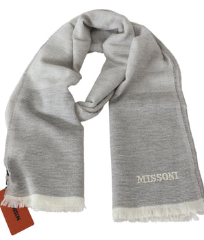 Missoni Beige 100% Wool Unisex Neck Wrap Scarf