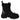 Dolce &amp; Gabbana Elegant Black Leather Combat Boots with Crystal Detail