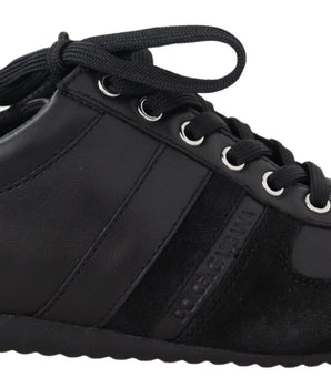 Dolce & Gabbana Elegant Black Leather Sport Sneakers Dolce & Gabbana 