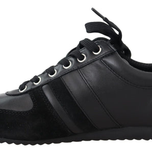 Dolce &amp; Gabbana Elegantes zapatillas deportivas de cuero negro