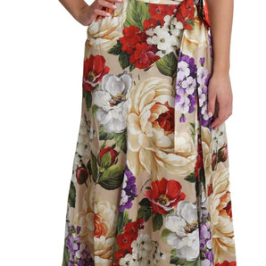 Dolce &amp; Gabbana Elegant One-Shoulder Floral Silk Maxi Dress