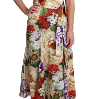 Dolce & Gabbana Elegant One-Shoulder Floral Silk Maxi Dress Dolce & Gabbana 
