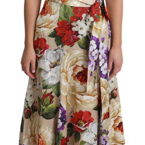 Dolce &amp; Gabbana Elegant One-Shoulder Floral Silk Maxi Dress