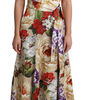 Dolce & Gabbana Elegant One-Shoulder Floral Silk Maxi Dress Dolce & Gabbana 