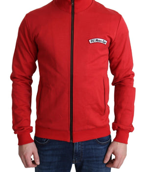 Dolce & Gabbana Chic Red Turtle Neck Zip Cardigan Sweater Dolce & Gabbana 