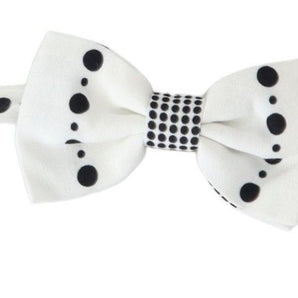 Dolce & Gabbana Elegant White Dotted Silk Bow Tie