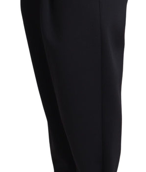 Dolce & Gabbana Black Cropped Dress High Waist Polyester Pants Dolce & Gabbana 