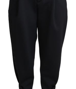 Dolce & Gabbana Black Cropped Dress High Waist Polyester Pants Dolce & Gabbana 