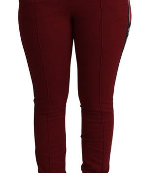 Dolce & Gabbana Red DG Star Striped Skinny Cotton Pant Dolce & Gabbana 