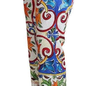 Dolce & Gabbana Majolica High Waist Cropped Trousers