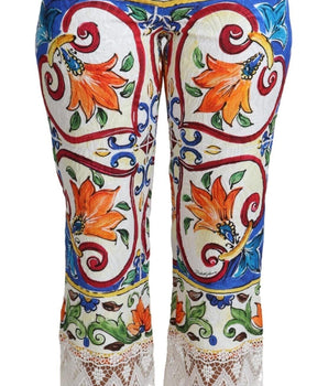 Dolce & Gabbana Multicolor Majolica Print Trouser Cotton Pants Dolce & Gabbana 