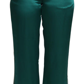 Dolce &amp; Gabbana Exquisite Silk Pajama Trousers in Lush Green