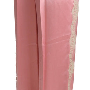 Dolce & Gabbana Silk Blend Satin Wide-Leg Pants in Pink