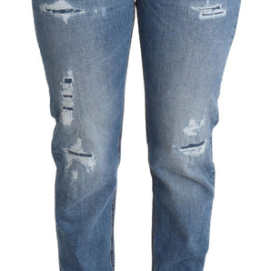 Dolce &amp; Gabbana Chic High-Waisted Tattered Skinny Jeans