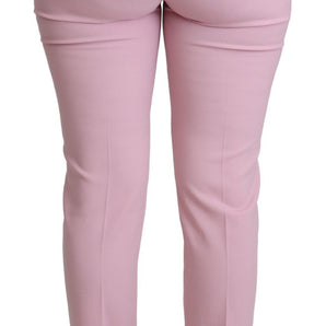 Dolce &amp; Gabbana Elegant Pink High-Waisted Wool Trousers