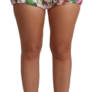 Dolce &amp; Gabbana Chic Pink Floral High-Waist Hot Pants