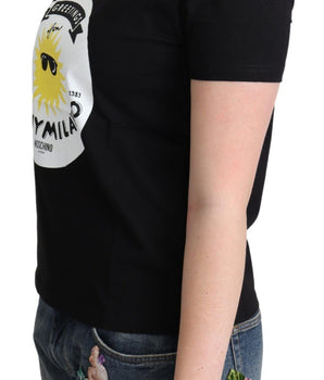 Moschino Black Cotton Sunny Milano Print T-shirt Moschino 
