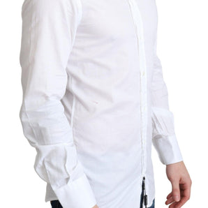 Dolce &amp; Gabbana Elegante camisa de vestir de algodón blanca Slim Fit