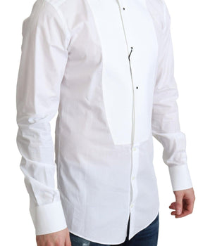 Dolce & Gabbana Elegant White Cotton Bib Dress Shirt Dolce & Gabbana 