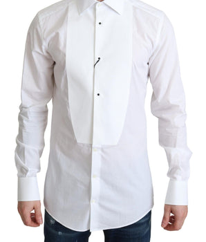 Dolce & Gabbana Elegant White Cotton Bib Dress Shirt Dolce & Gabbana 