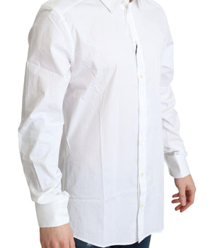 Dolce & Gabbana White Cotton Stretch Men Dress Formal Shirt