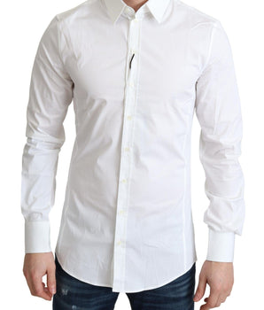 Dolce & Gabbana Elegant White Cotton Stretch Dress Shirt Dolce & Gabbana 