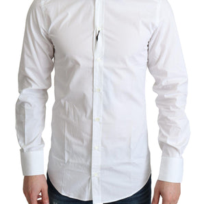 Dolce &amp; Gabbana Elegant White Cotton Dress Shirt