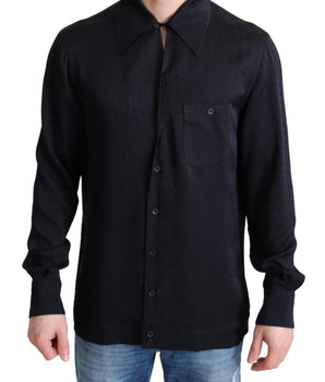 Dolce & Gabbana Elegant Jacquard Silk Casual Shirt Dolce & Gabbana 
