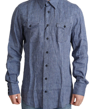 Dolce & Gabbana Elegant Striped Linen Button-Down Shirt Dolce & Gabbana 