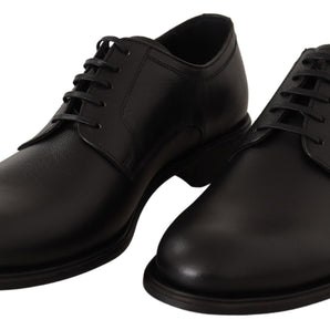 Dolce & Gabbana Elegant Black Leather Derby Shoes