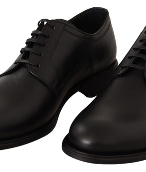 Dolce & Gabbana Elegant Black Leather Derby Shoes Dolce & Gabbana 