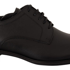 Dolce & Gabbana Elegant Black Leather Derby Shoes