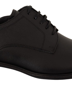 Dolce & Gabbana Elegant Black Leather Derby Shoes Dolce & Gabbana 