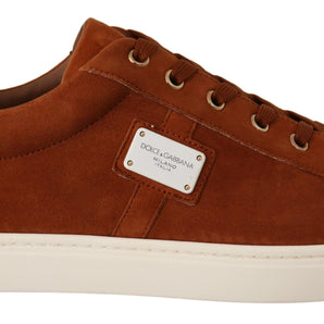 Dolce & Gabbana Elegant Light Brown Leather Sneakers