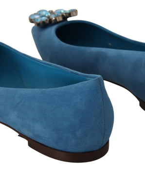Dolce & Gabbana Elegant Crystal-Embellished Suede Flats Dolce & Gabbana 