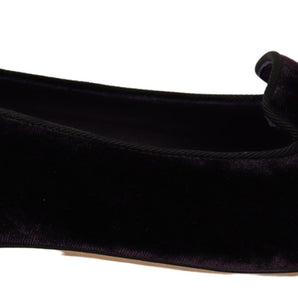 Dolce & Gabbana Chic Purple Velvet Loafers with Heart Detail