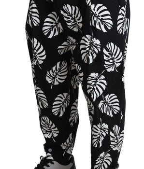 Dolce & Gabbana Elegant Palm Leaf Print Cotton Trousers Dolce & Gabbana 