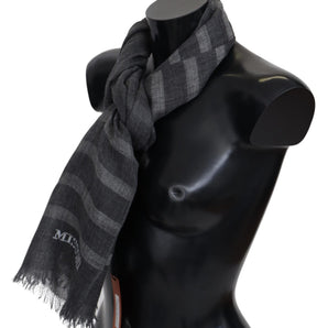 Missoni Elegant Unisex Wool Scarf with Logo Embroidery