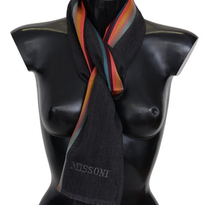 Missoni Elegant Wool-Silk Blend Striped Scarf