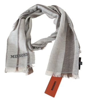 Missoni Multicolor Wool Stripe Fringe Scarf Unisex Missoni 